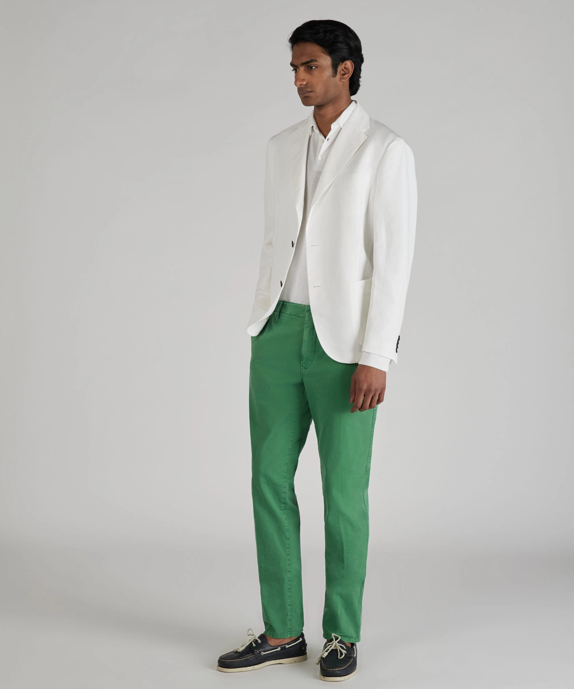 Slim-fit certified stretch gabardine trousers Soft Performance