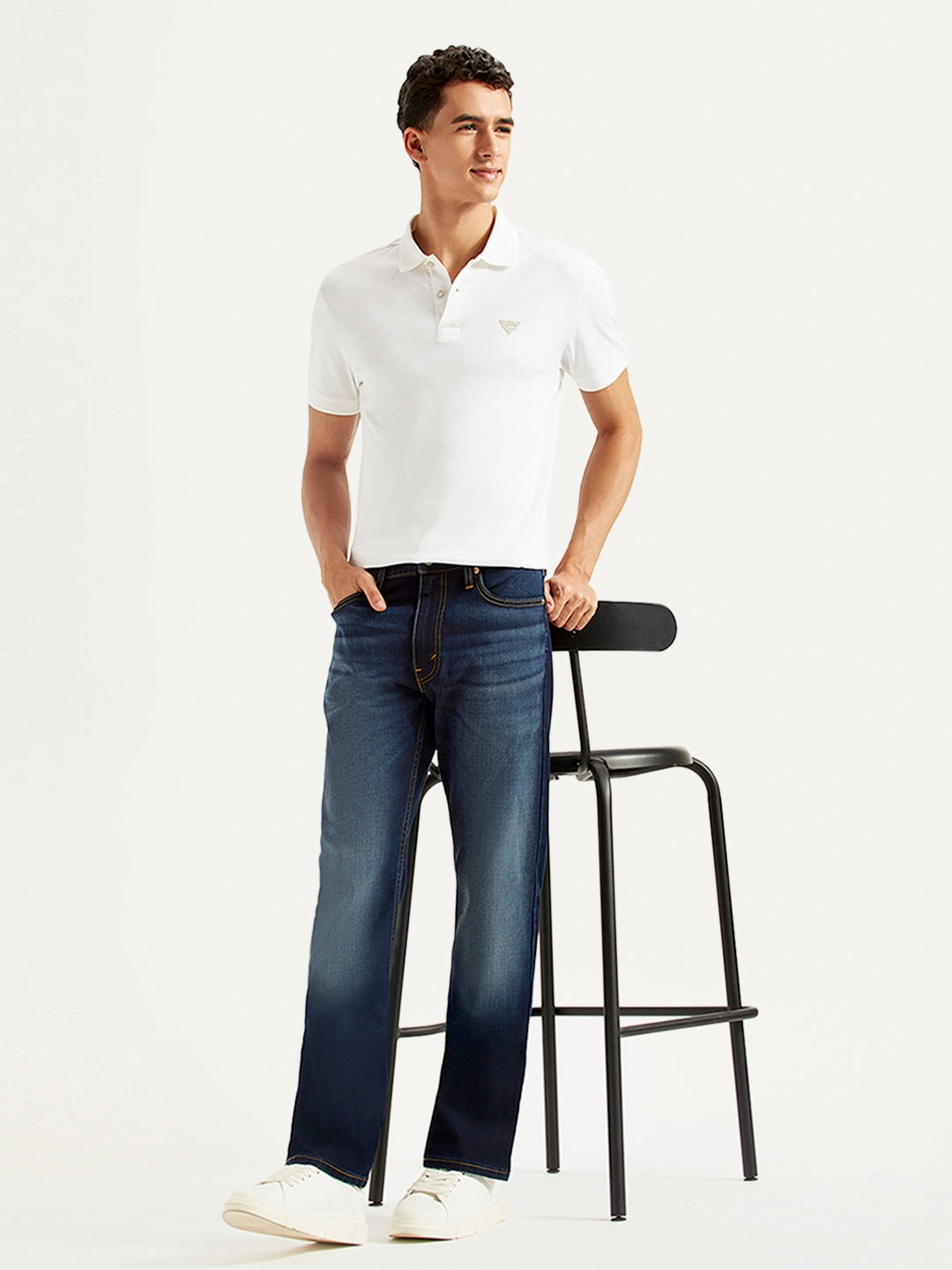 Men's 513 Blue Slim Straight Fit Mid Rise Jeans Formal Fashion Lover Classic Casual