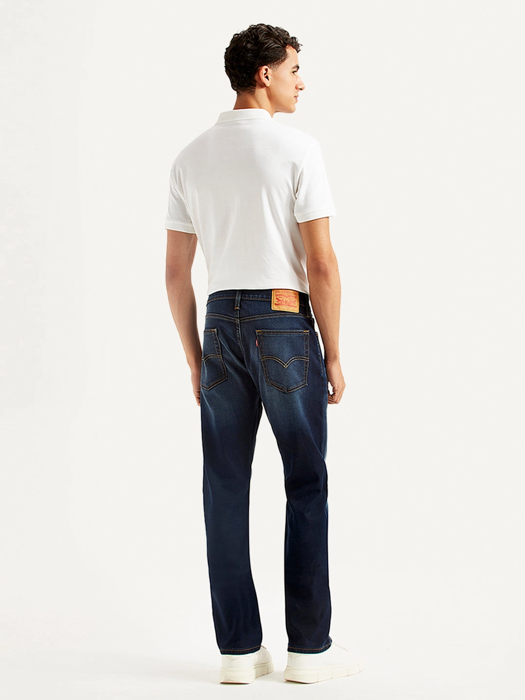 Night Out Neutral Textured Hidden Rivet Details Men's 513 Blue Slim Straight Fit Mid Rise Jeans