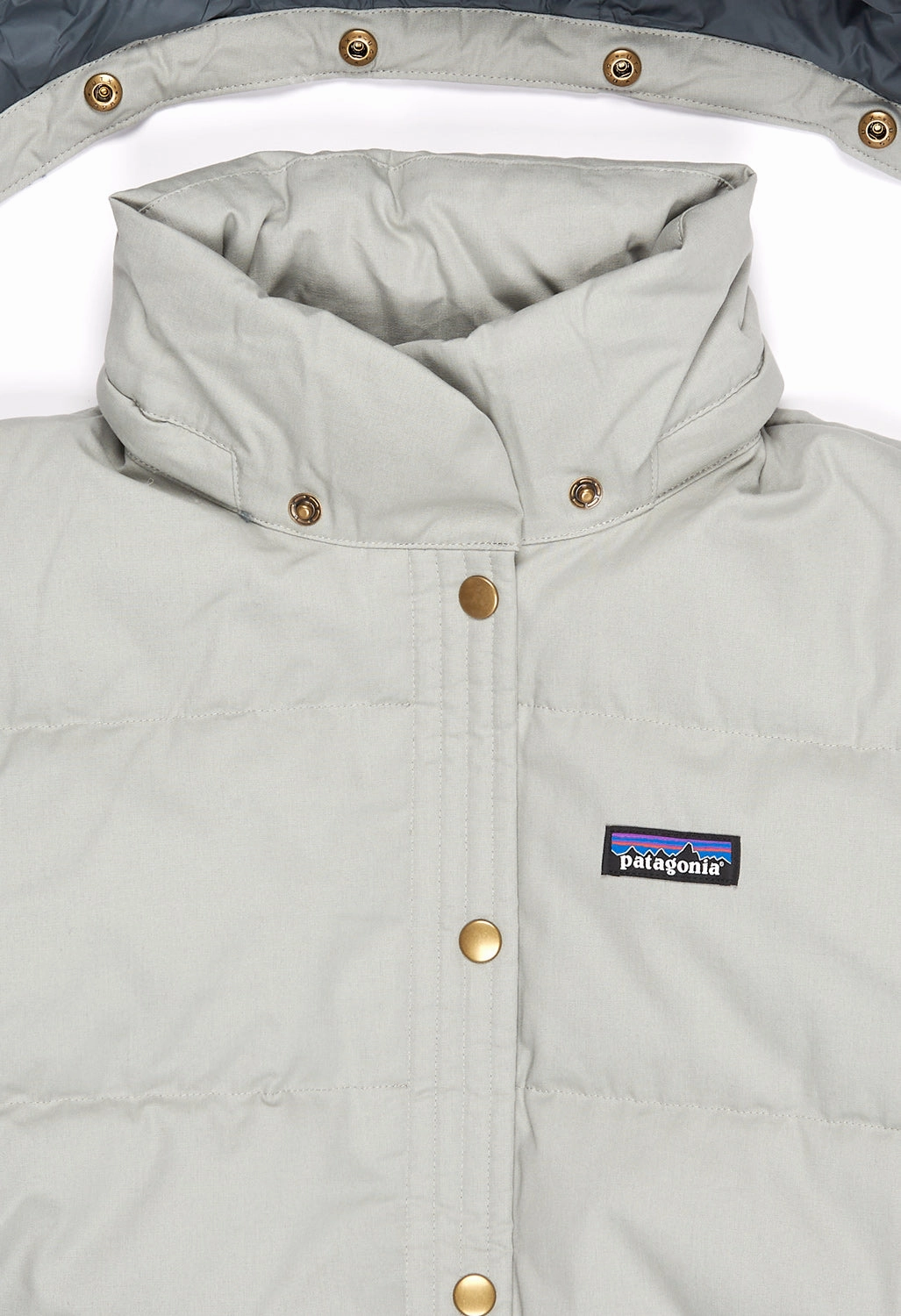 Heat Reflective Layer Patagonia Women's Cotton Down Parka - Sleet Green