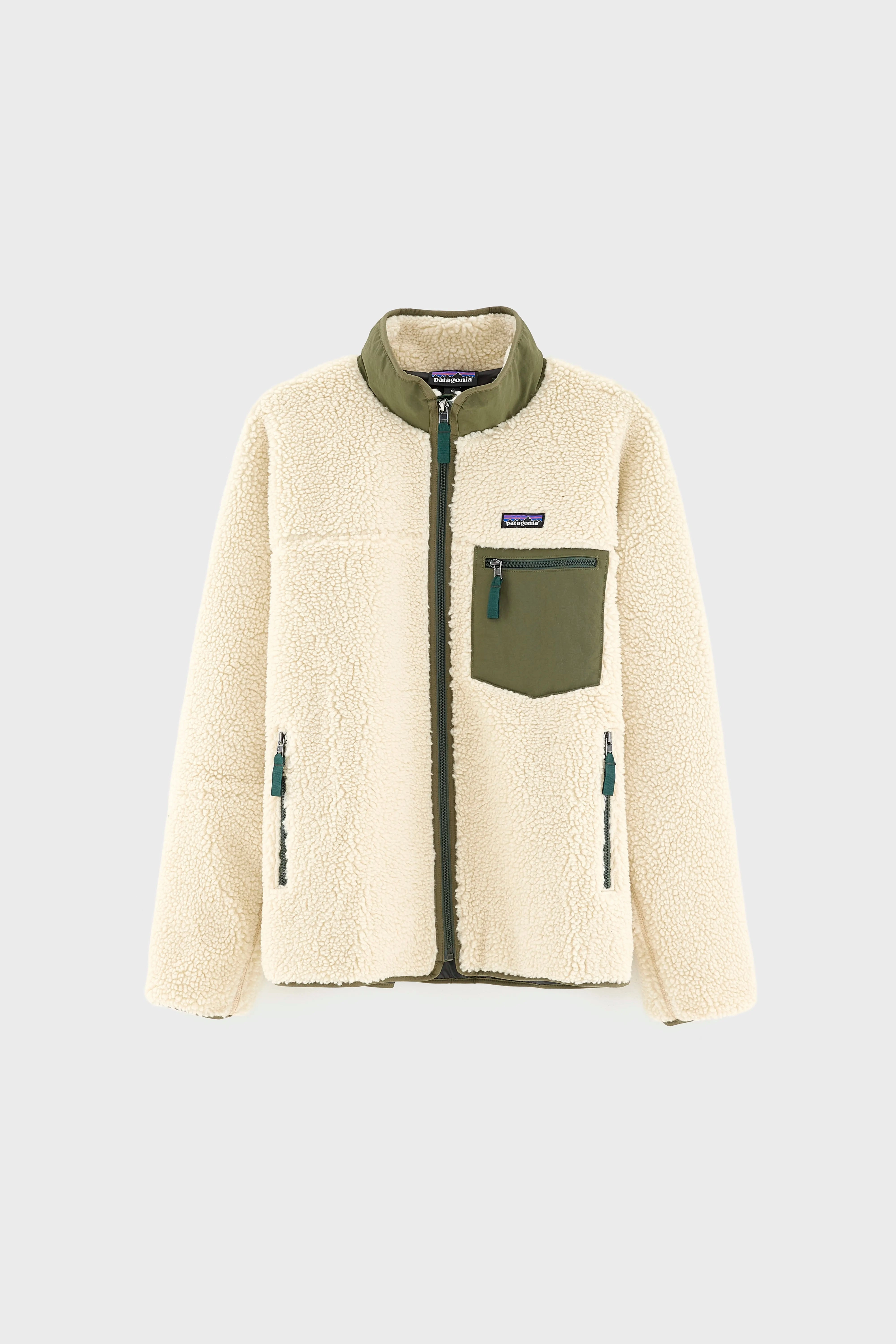 snap closure Vegan Safe Men's Classic Retro-X Fleece Jacket  (252 / M / BEIGE)