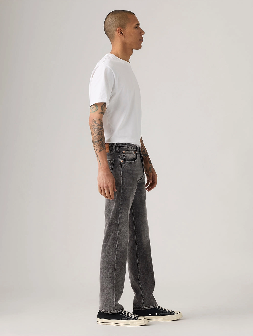 On The Go Men's 501 Grey Straight Fit Mid Rise Jeans