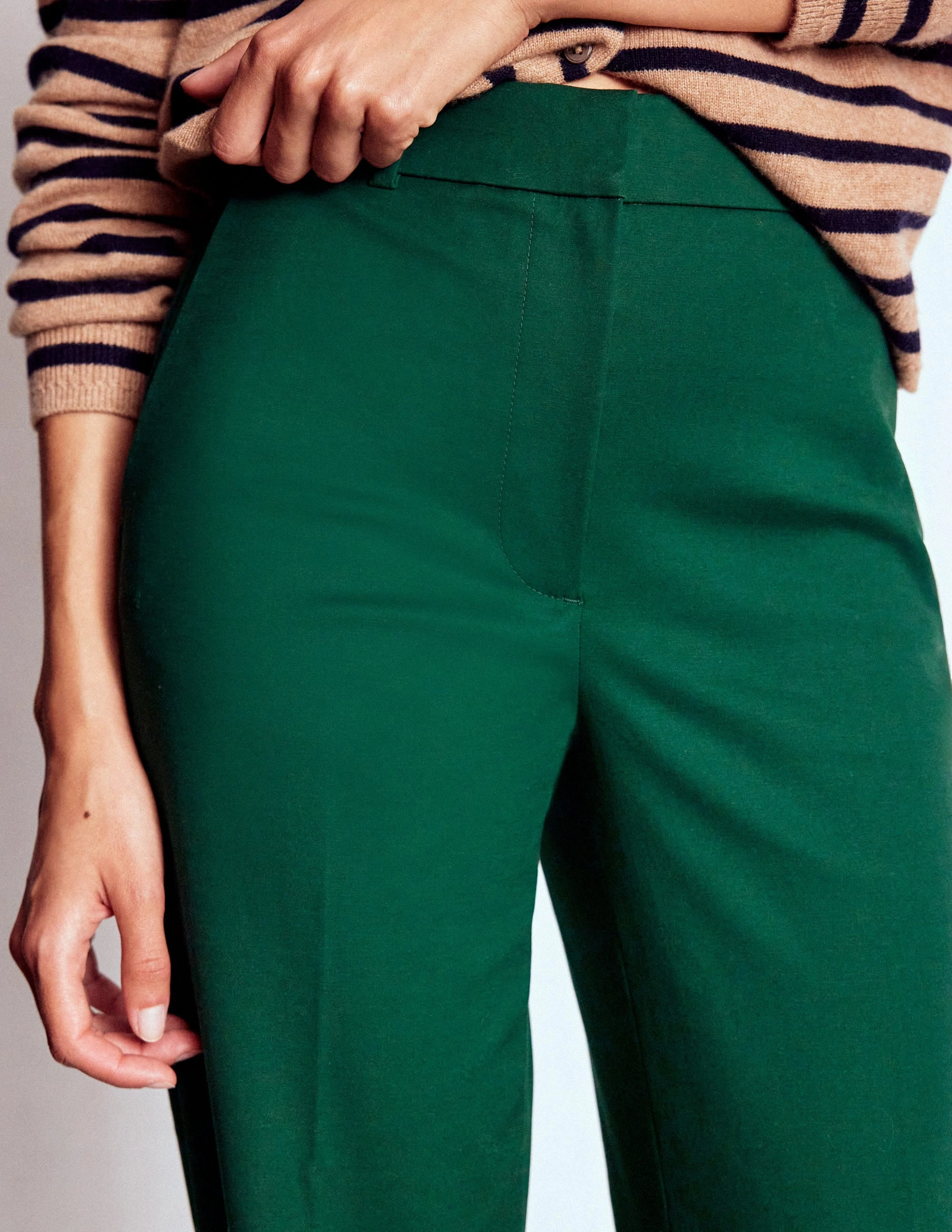 Full Length Canonbury Trousers-Emerald Green Secure Closures