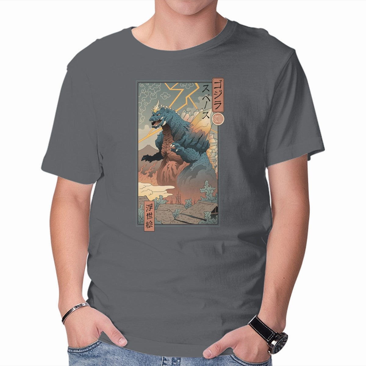 Space Kaiju Ukiyo-E Natural Fiber Blend Soft Touch Fit