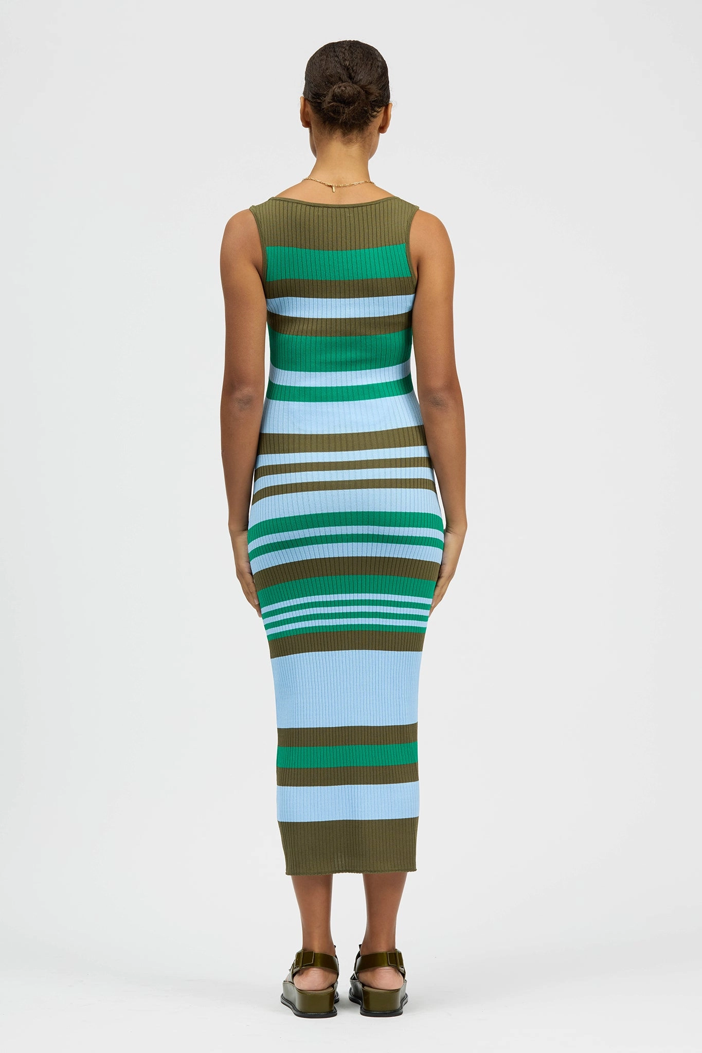 Edgy vibes Frenja Dress Khaki/Green/Light Blue