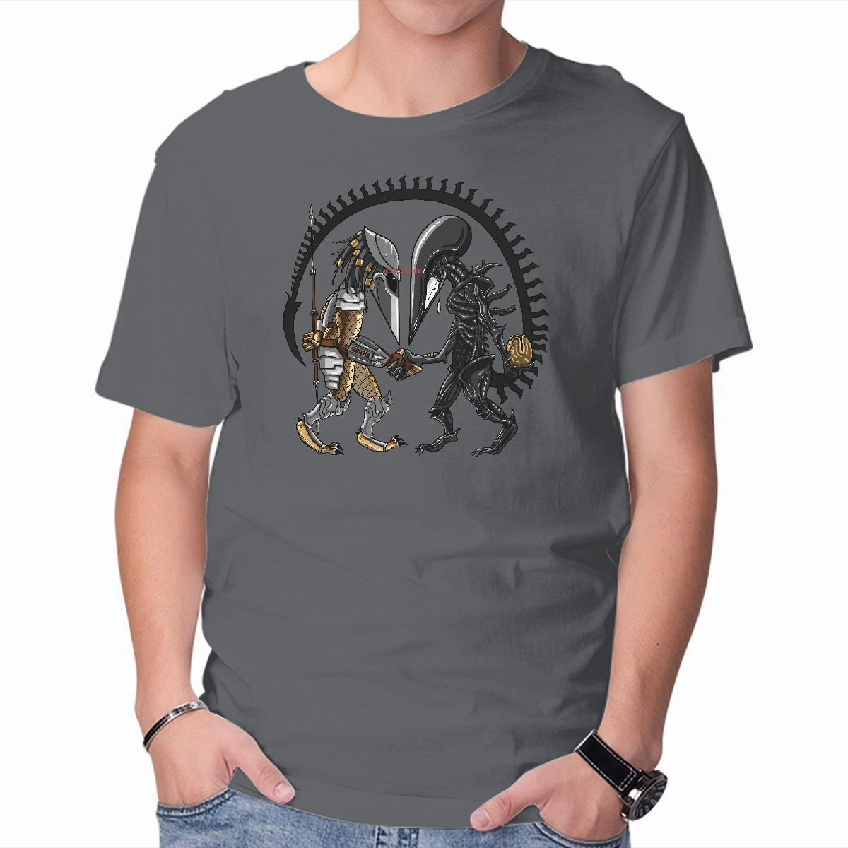 Hunter vs Hunted Urban Streetwear Distressed Hem Finish