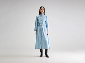 Smooth Edge Pakita denim midi dress (251 / W / LT BLUE BLEACH)