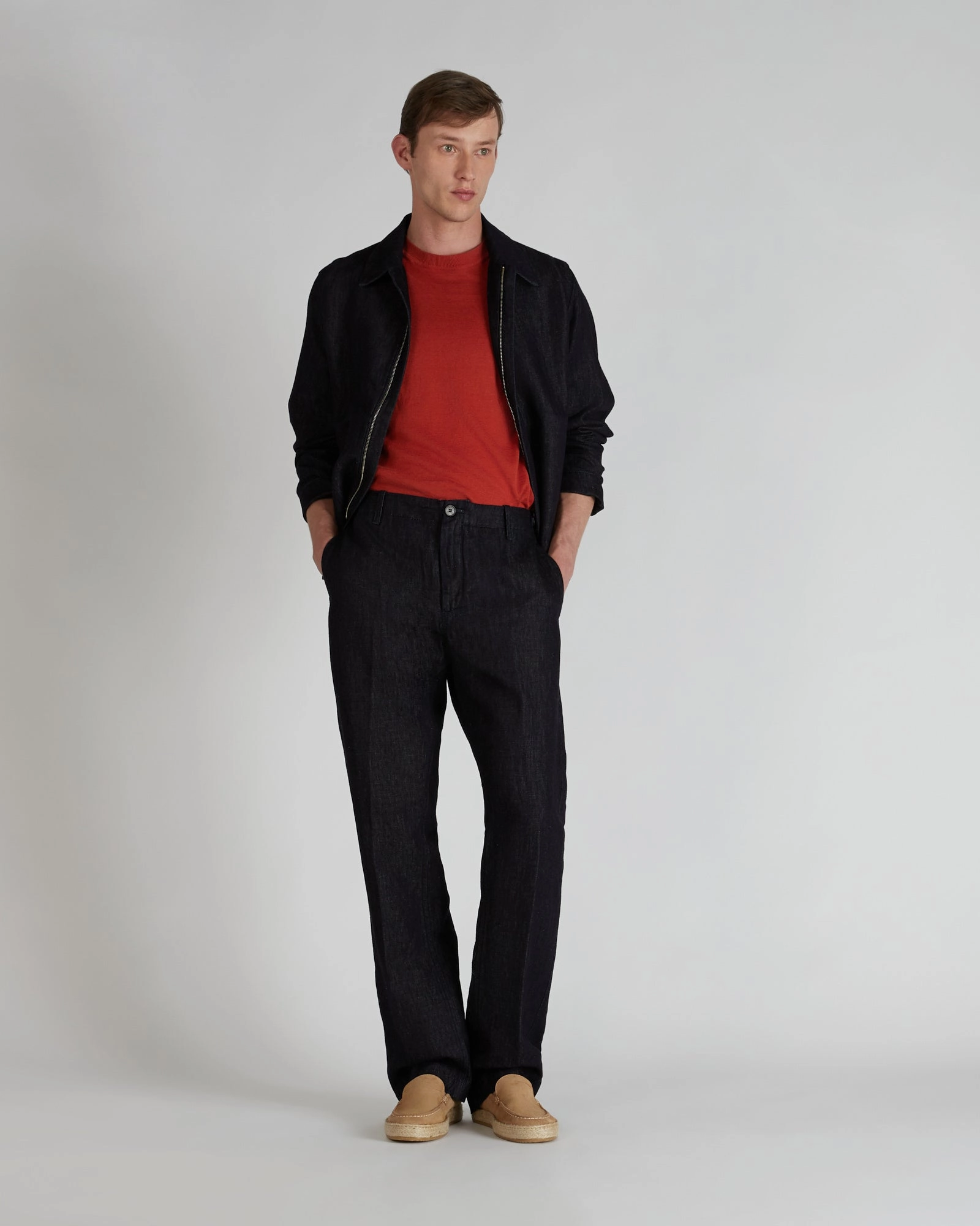 Smart Design Tough Build Regular-fit cotton and linen denim trouser