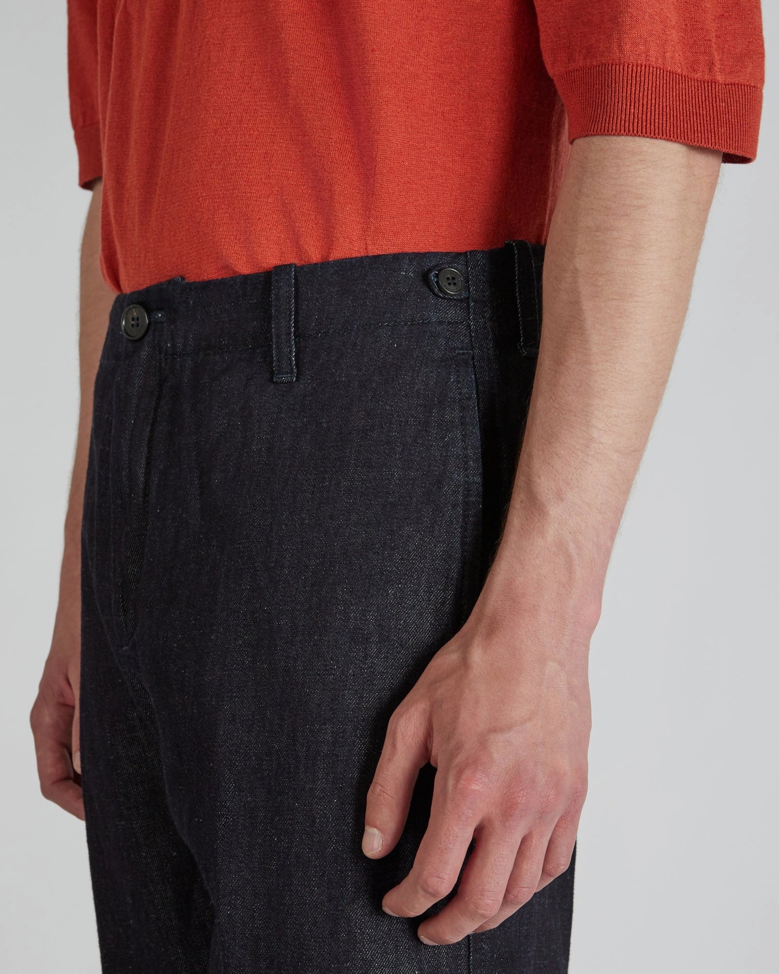 Chic Fit Regular-fit cotton and linen denim trouser