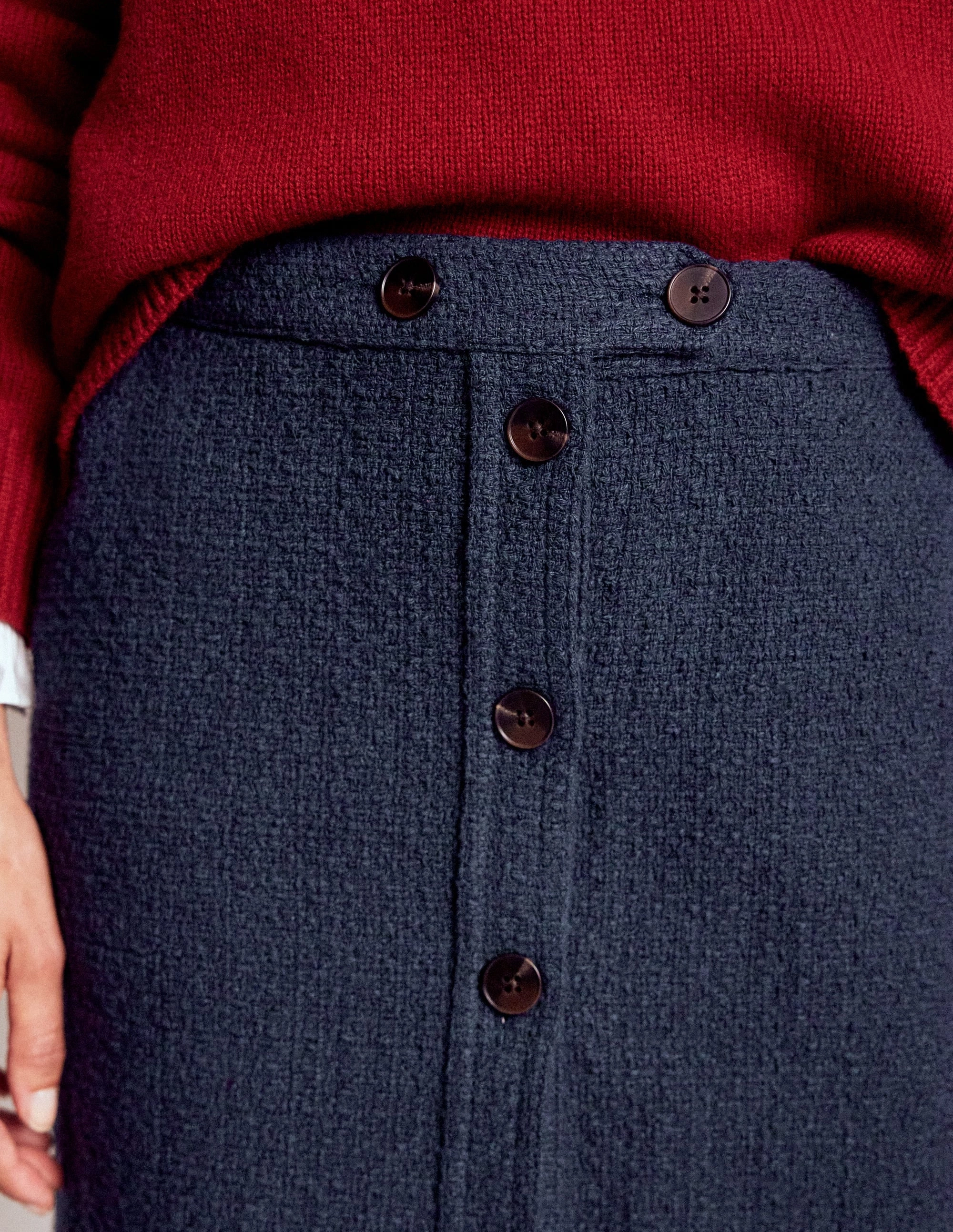 Festival Outfit Elegant Flow Cecelia Textured Skirt-Navy