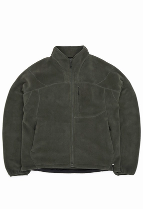 VentilatedBackPanel High Collar Design Portal Loam Fleece Jacket - Dark Olive
