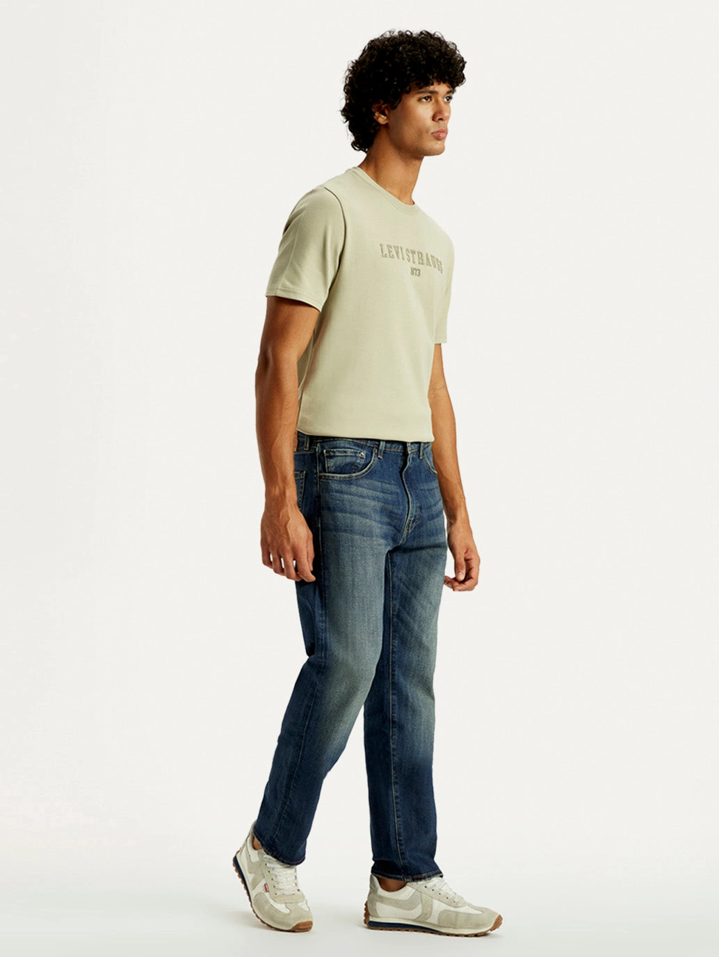 Men's Tinted 505 Med Indigo Straight Fit Mid Rise Jeans Youth Outfit