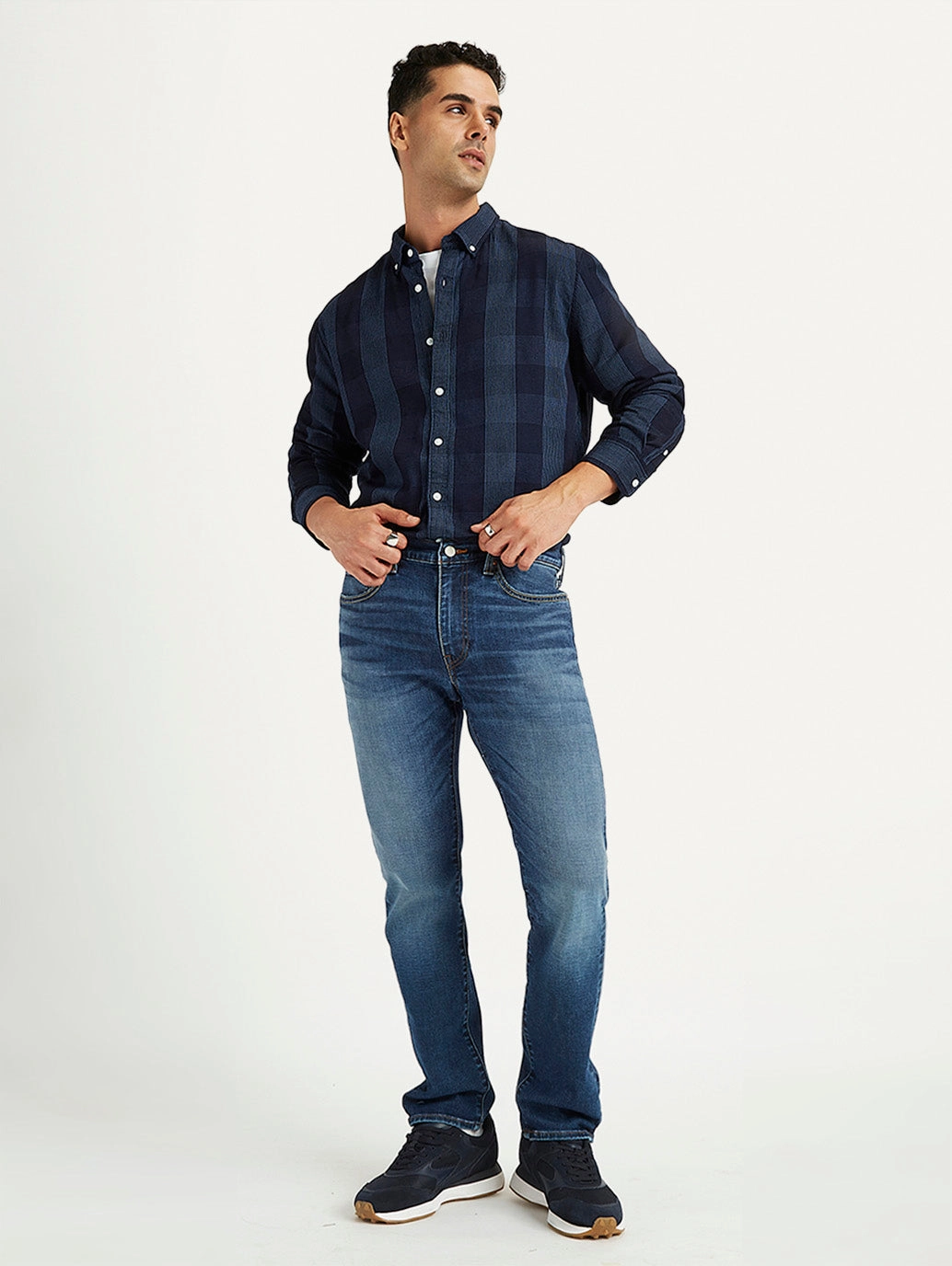 Soft Wash Treatment Trendy Evening Stroll Men's 511 Blue Slim Fit Mid Rise Jeans