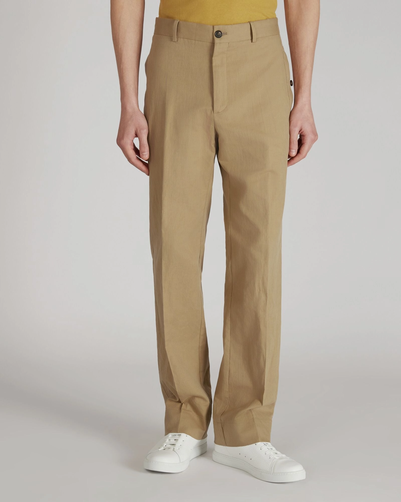 Straight-fit cotton and linen trousers Neutral Style Sport Fit