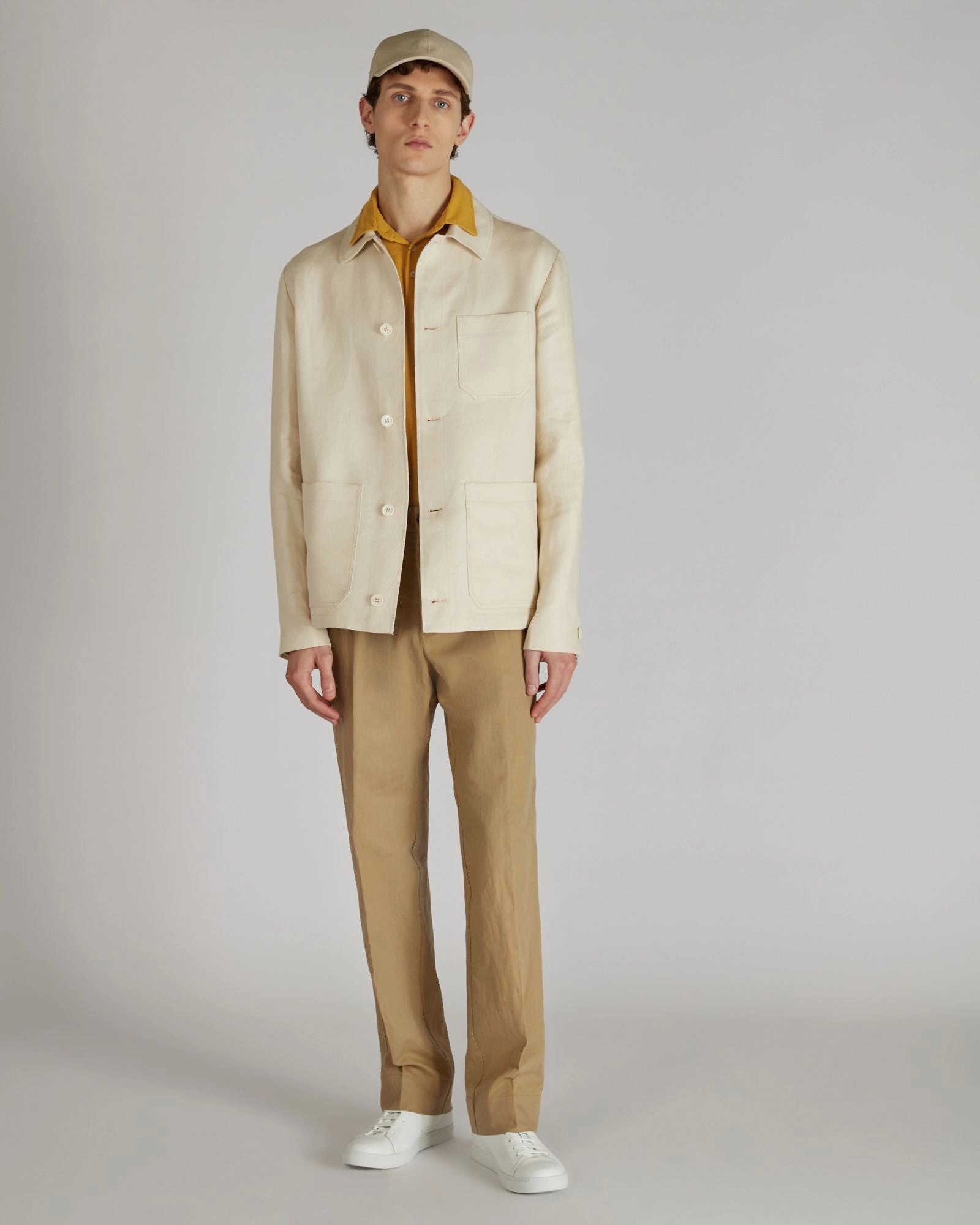 Straight-fit cotton and linen trousers Quick Access Pockets ReflectiveTrim