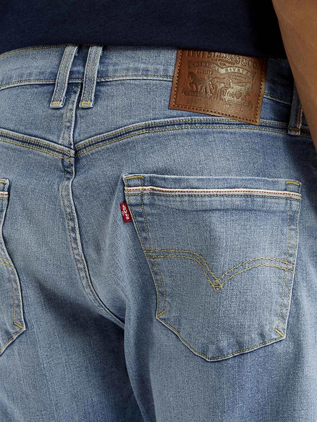 Vintage Lover Teen Outfit Easy Wearing Men's 505 Light Blue Straight Fit Mid Rise Jeans