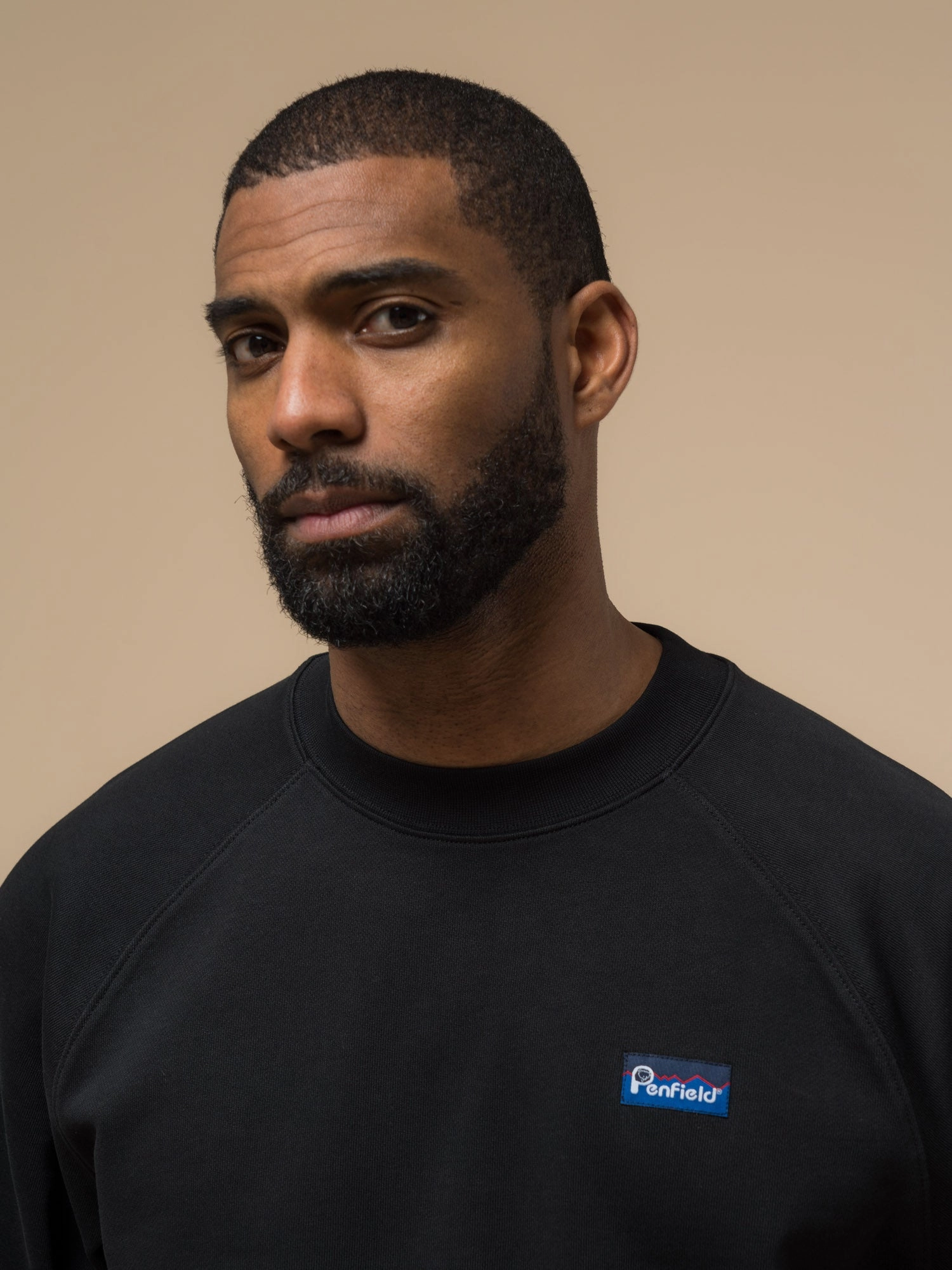 Penfield Mens Original Logo Sweatshirt in Black product skiing suitability appropriate for winter