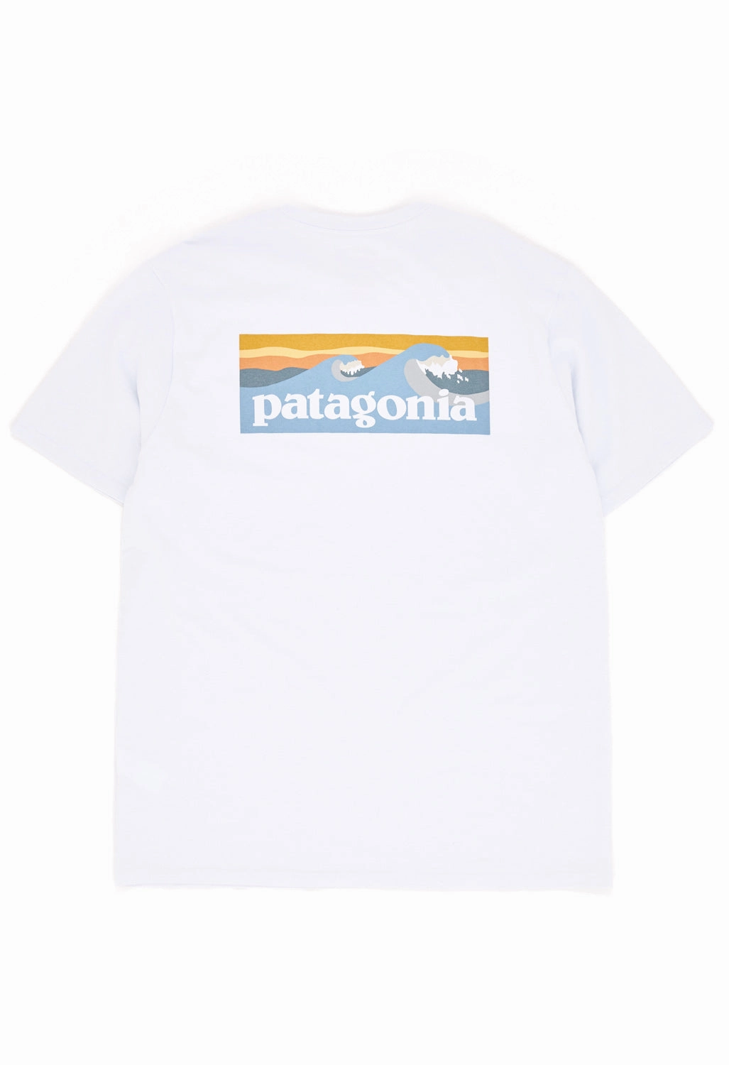 Patagonia Men's Boardshort Logo Pocket Responsibili-Tee - White Comfort Design Fit Practical Comfort
