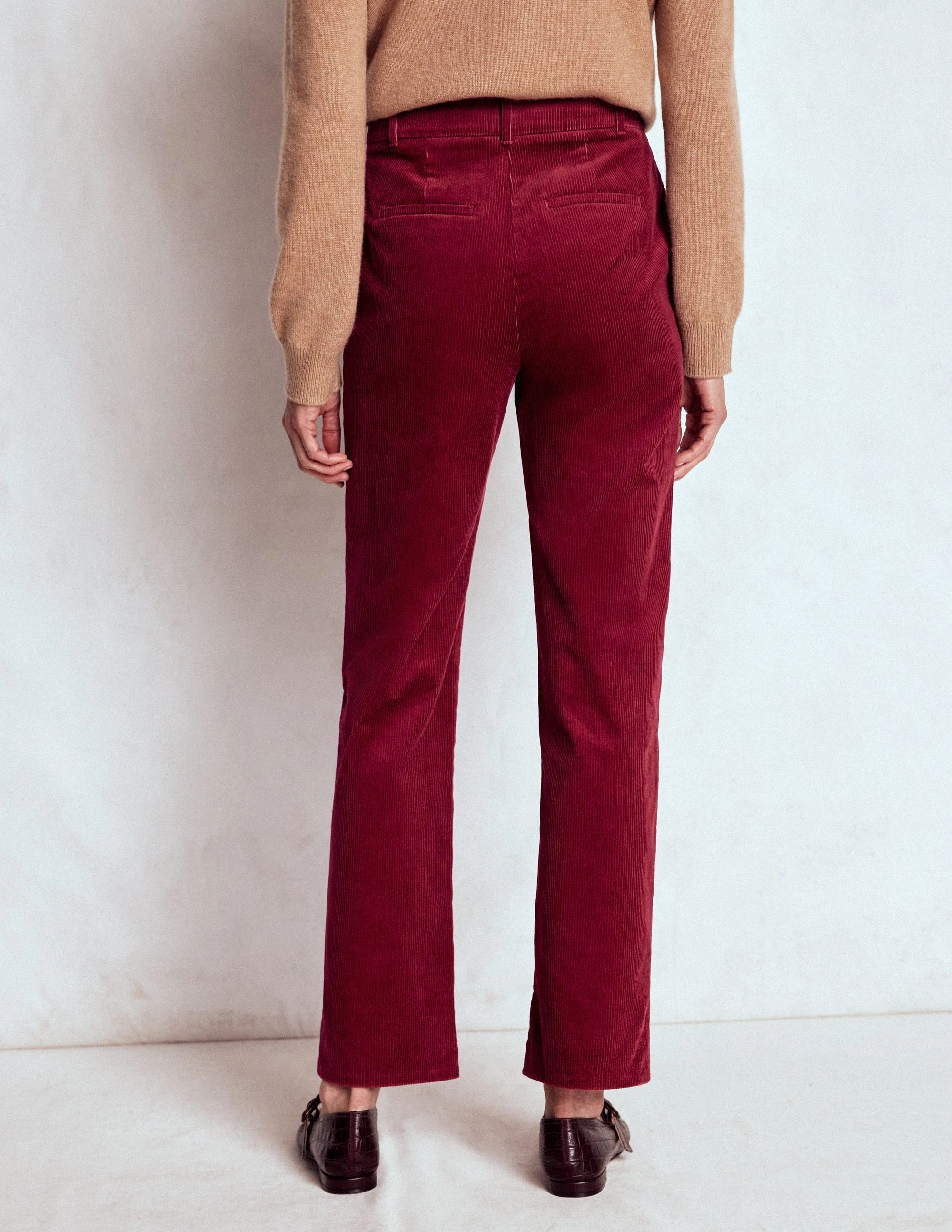 Body Friendly Canonbury Cord Trousers-Burgundy Red