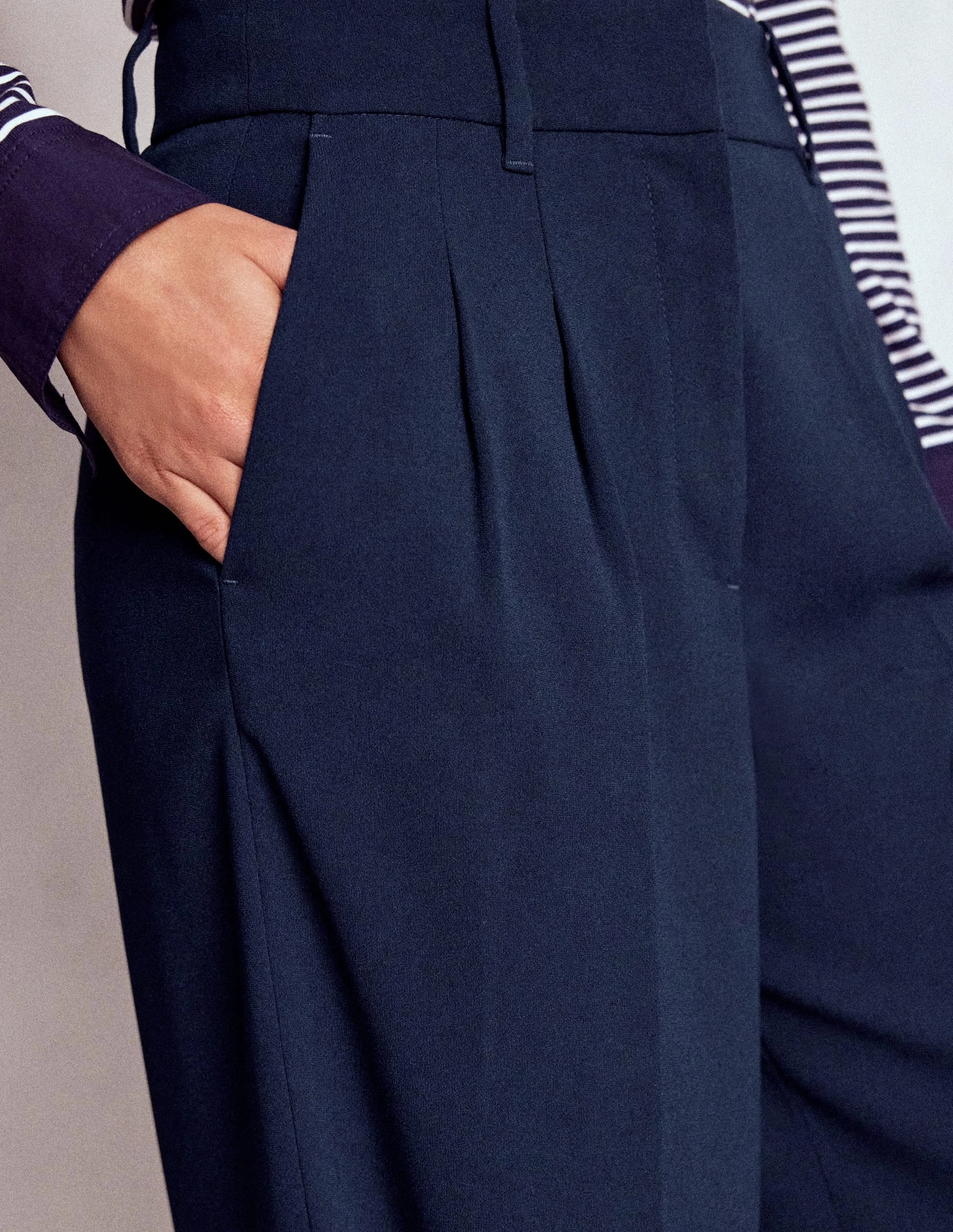 Kensington Tailored Trousers-Navy AntiStaticFinish Easy Care Fabric Finish