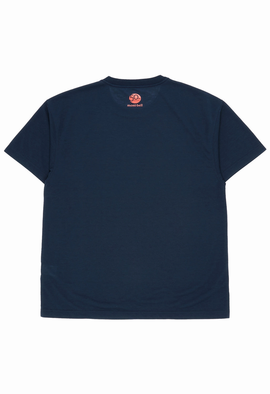 Montbell 50th Anniversary Men's Wickron Classic Montbell Logo Short Sleeve T-Shirt - Navy Street Trendy Bold Statement
