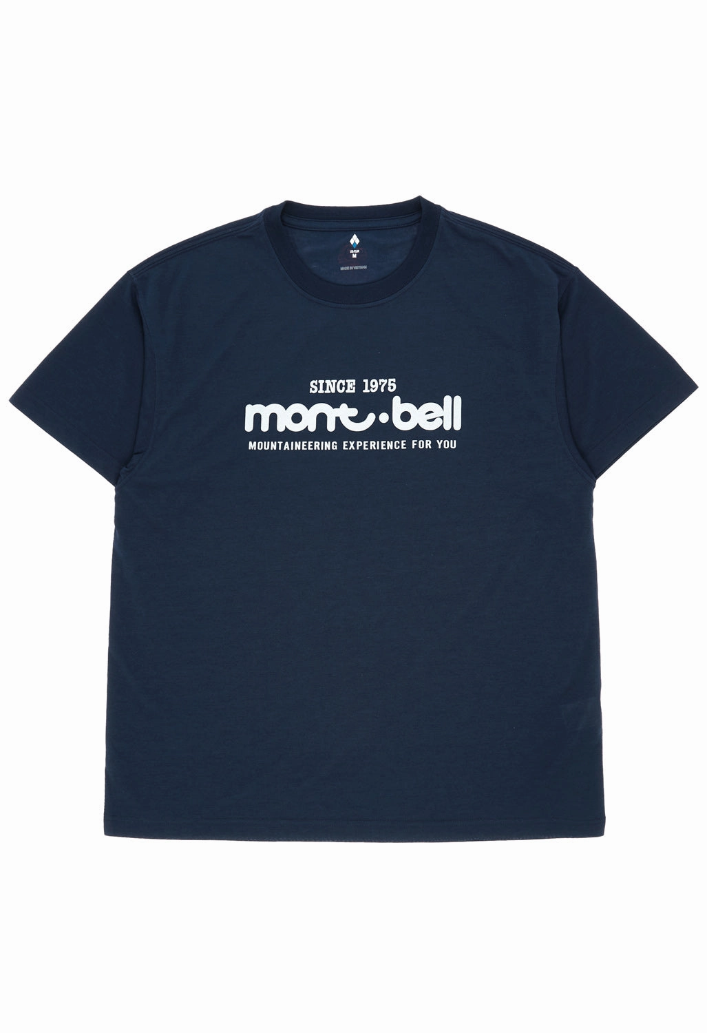 Montbell 50th Anniversary Men's Wickron Classic Montbell Logo Short Sleeve T-Shirt - Navy Temperature Control Fabric