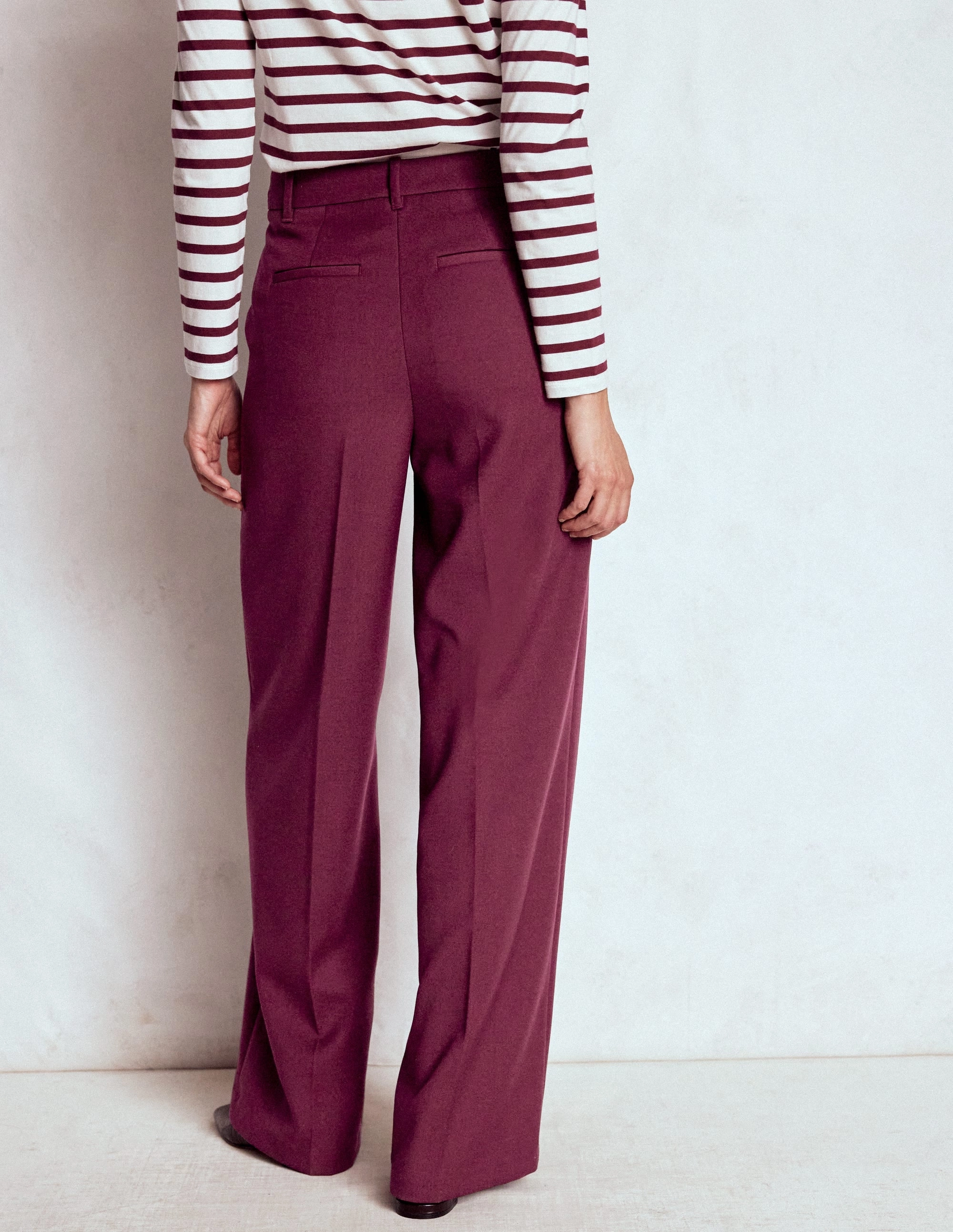 No Frills Fit Loose cut Belgravia Tailored Trousers-Deep Wisteria