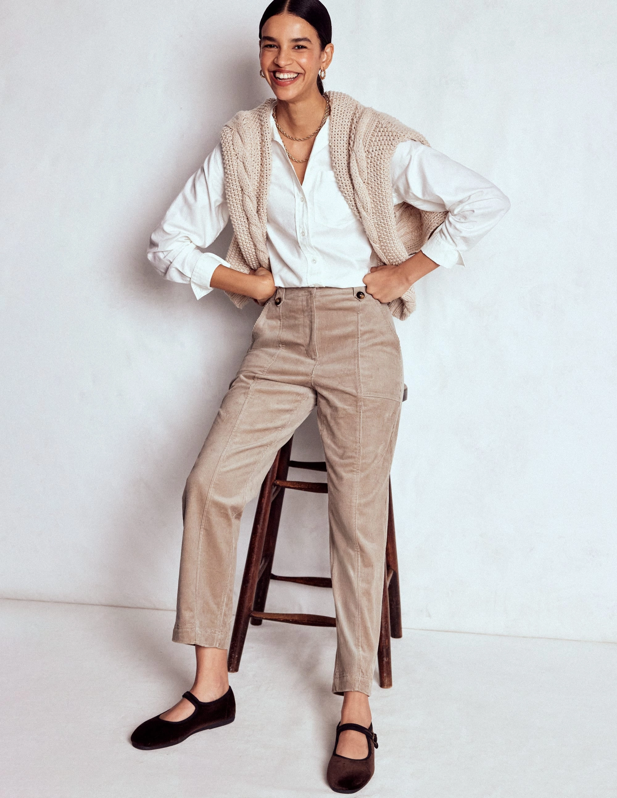 ExtendedSizeRange Pimlico Cord Trousers-Nutmeg