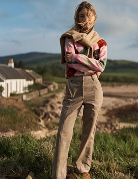 Pimlico Cord Trousers-Nutmeg Light Coverage Stretchable Fabric