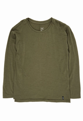 Smart Comfort Everyday Casual Finisterre Women's Seeker Merino Long Sleeve Tee - Olive