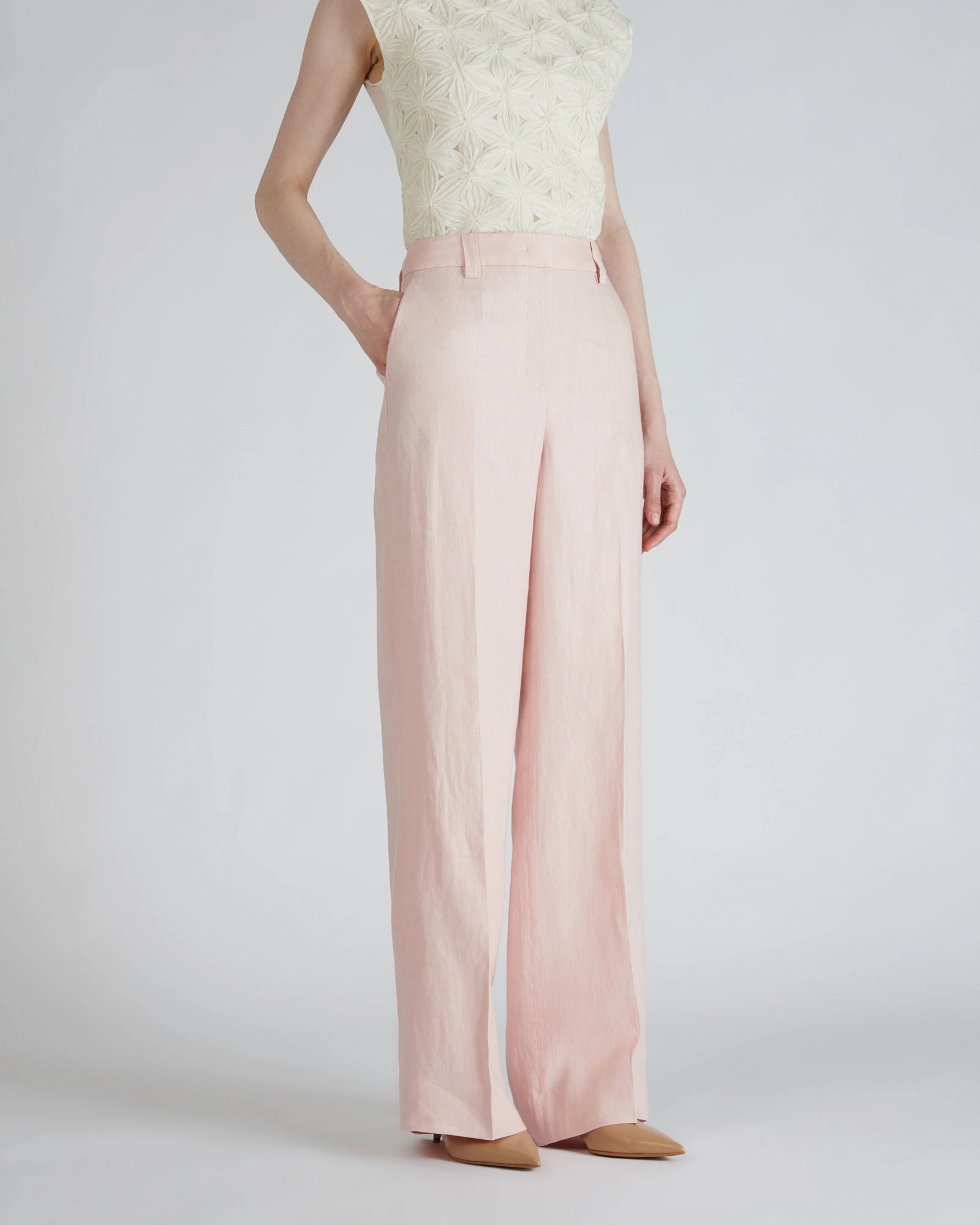 Neutral Style Regular fit linen trousers