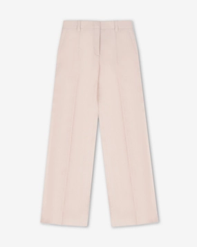 Embroidered Detail Regular fit linen trousers