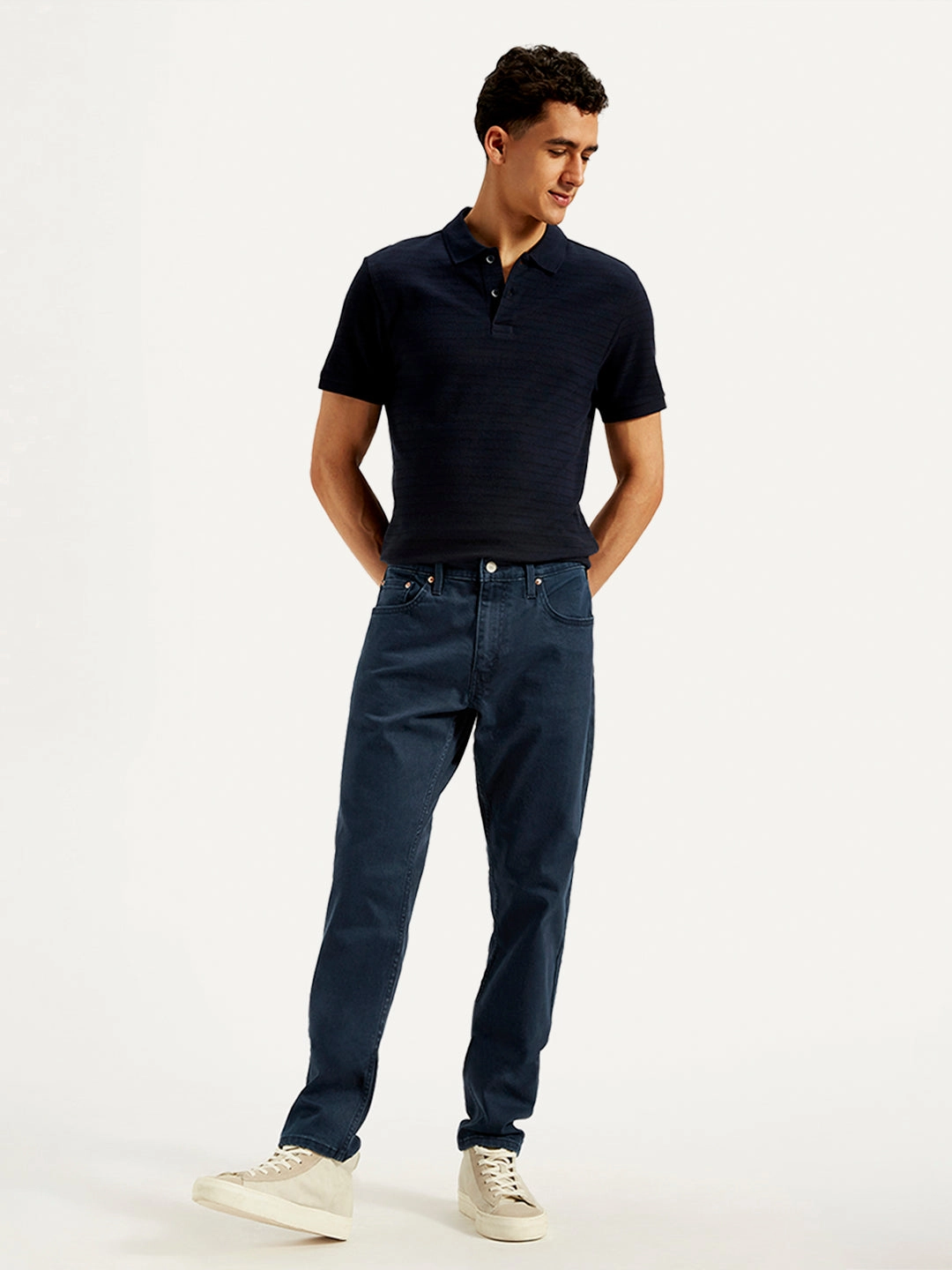 Men's 512 Blue Slim Tapered Fit Mid Rise Jeans Versatile Weekend Style Cool And Simple