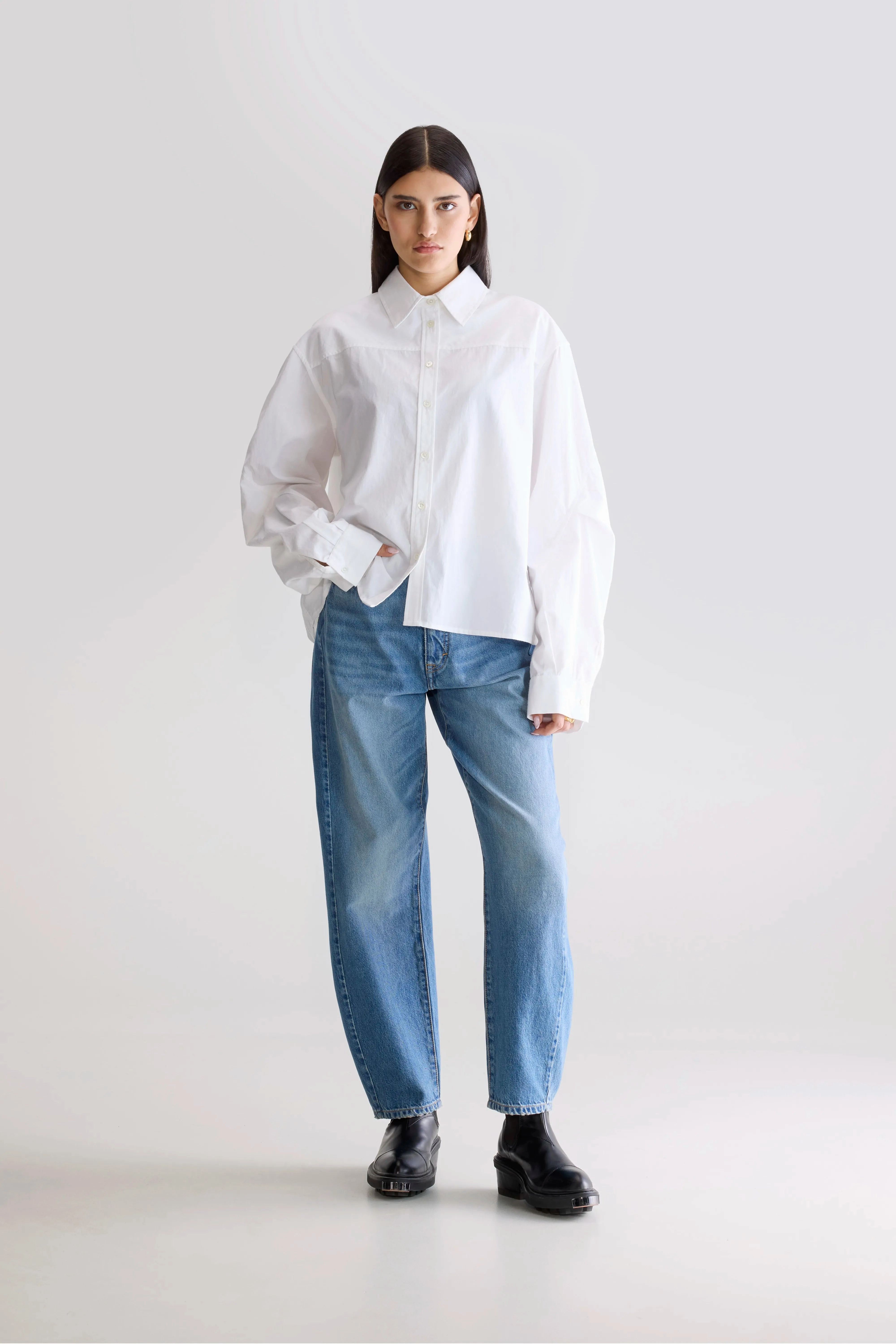 Kenza relaxed poplin shirt (252 / W / WHITE) Tagless Design Relaxed Comfort