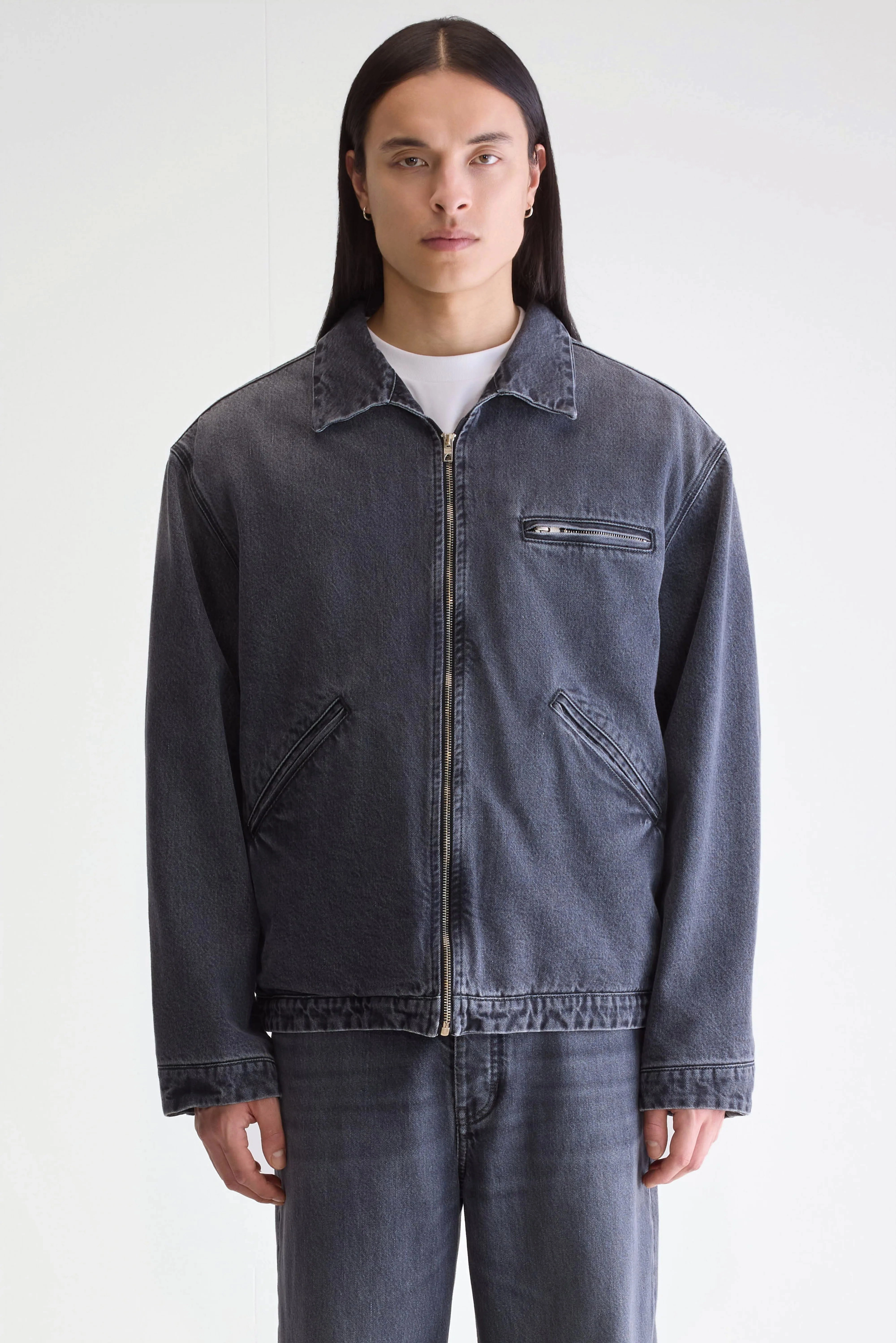 Jimbo denim jacket (252 / M / VINTAGE BLACK) Contoured Silhouette Heavy Duty Buckle