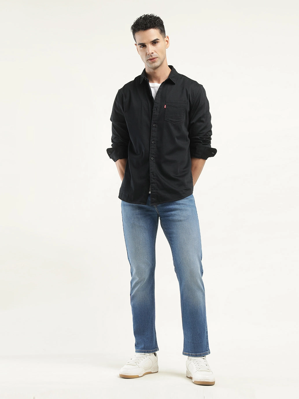 Men's 511 Indigo Slim Fit Mid Rise Jeans Youth Outfit Work Meeting Trendy Modern Minimalist
