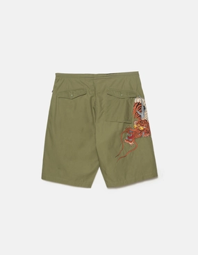 6094 Tiger Dragon Loose Snoshorts Olive OG-107F No Ride Up Silicone Grip Polyester fabric