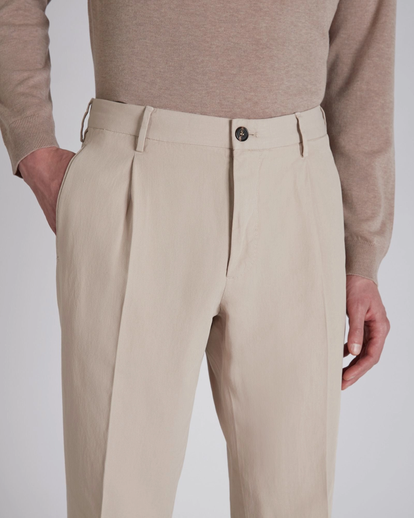 Tapered-fit Chinolino ice cr??pe trousers Utility Pockets