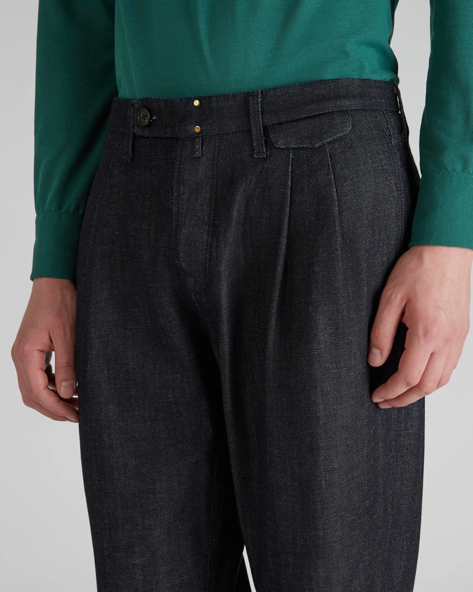slim fit Tailored denim trousers