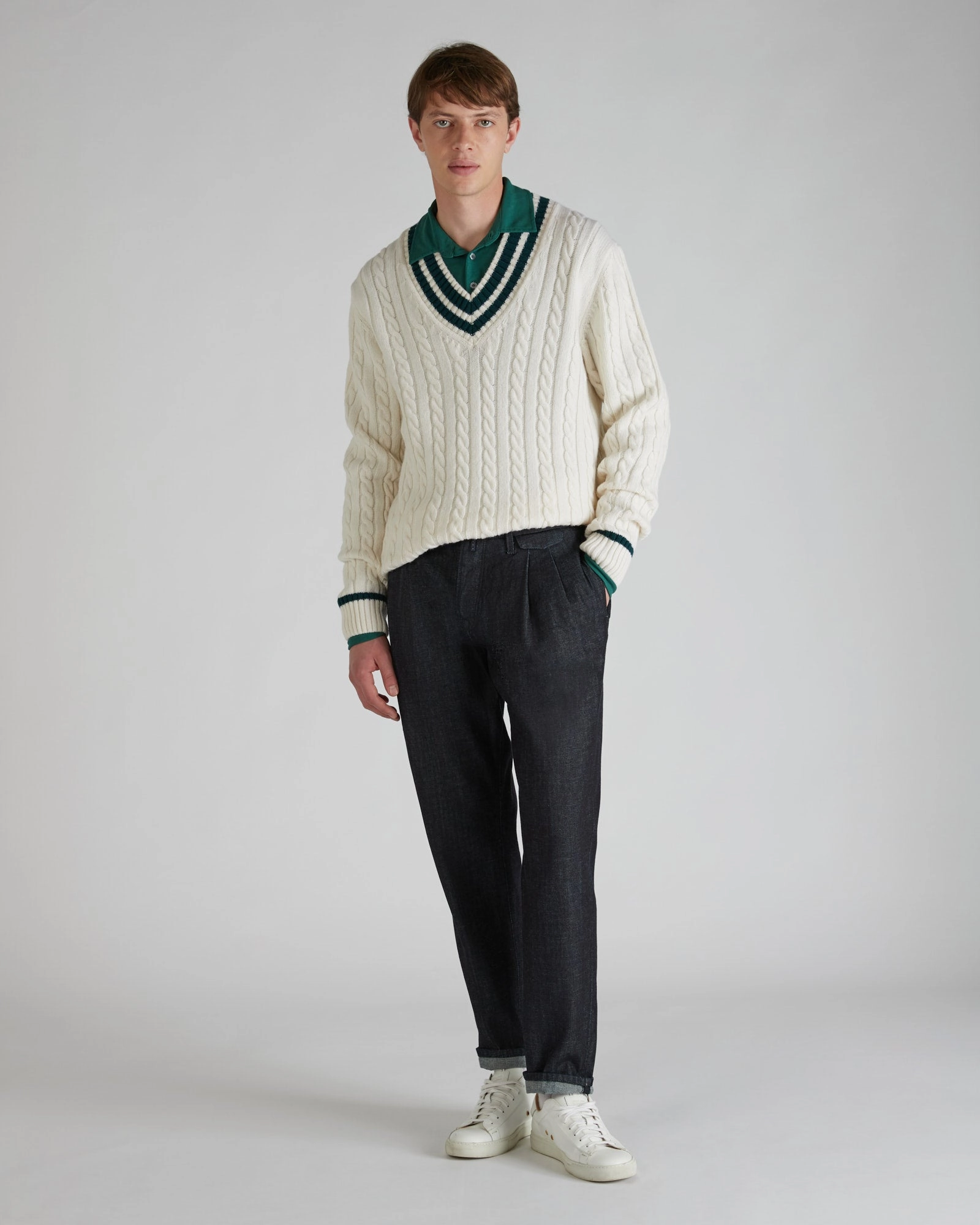 Stretch Panels Tailored denim trousers