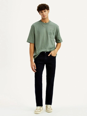 Luxury Textured Athlete Fit Men's 513 Dark Blue Slim Straight Fit Mid Rise Jeans