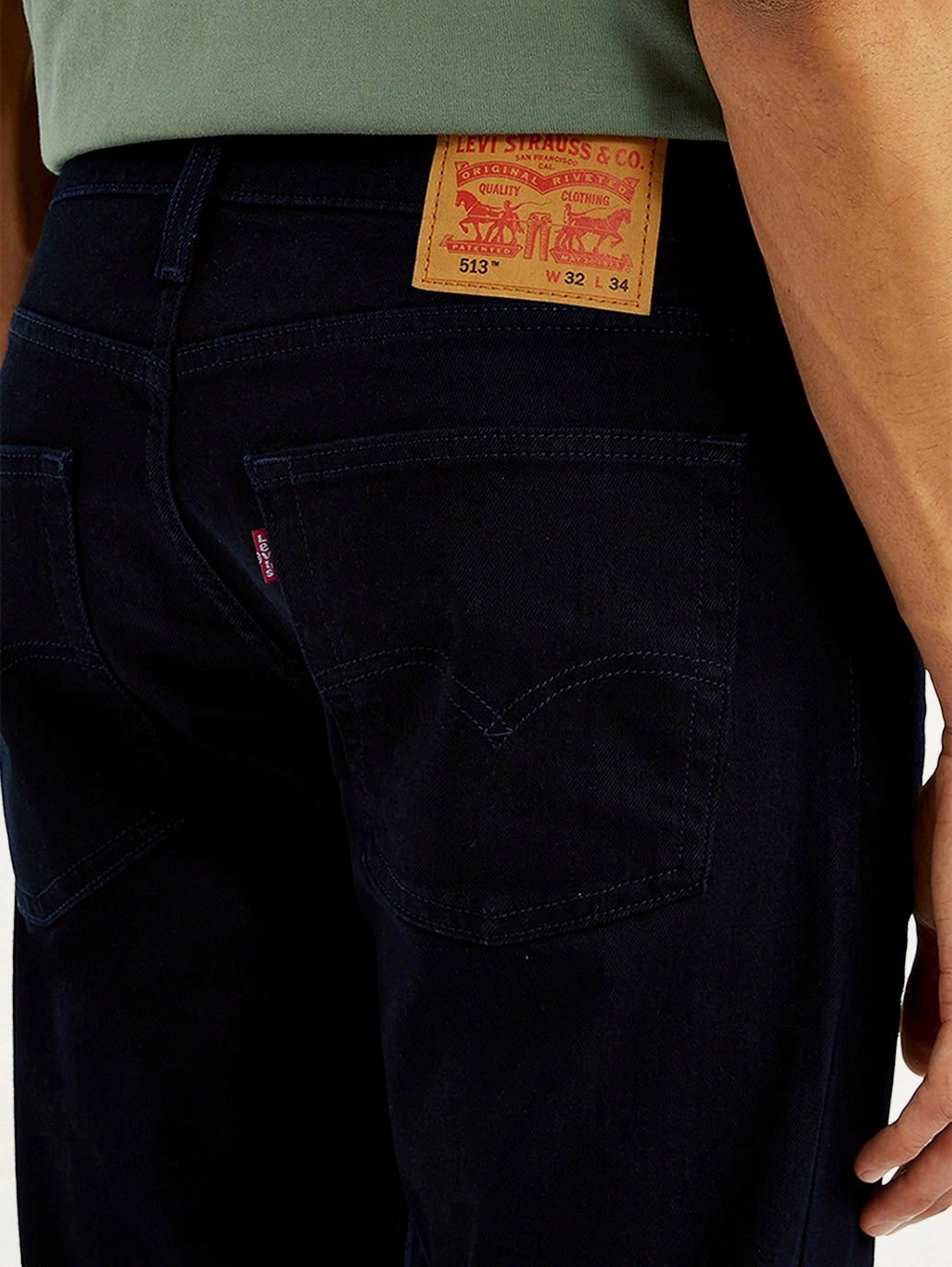 Movement Friendly Men's 513 Dark Blue Slim Straight Fit Mid Rise Jeans