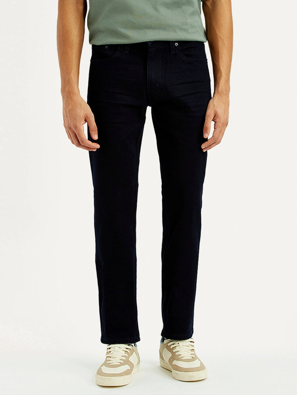 Fashion Lover Outdoor Enthusiast Men's 513 Dark Blue Slim Straight Fit Mid Rise Jeans