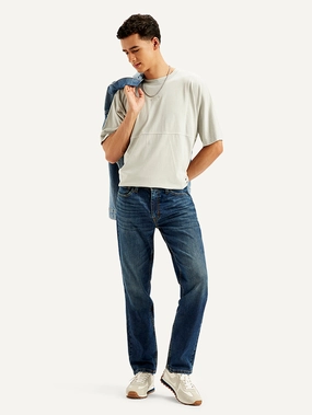 Men's 511 Blue Slim Fit Mid Rise Jeans Common look Holiday Vibes Evening Stroll Picnic Style
