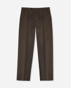 Tapered-fit linen, wool and silk trousers Tailored Wear