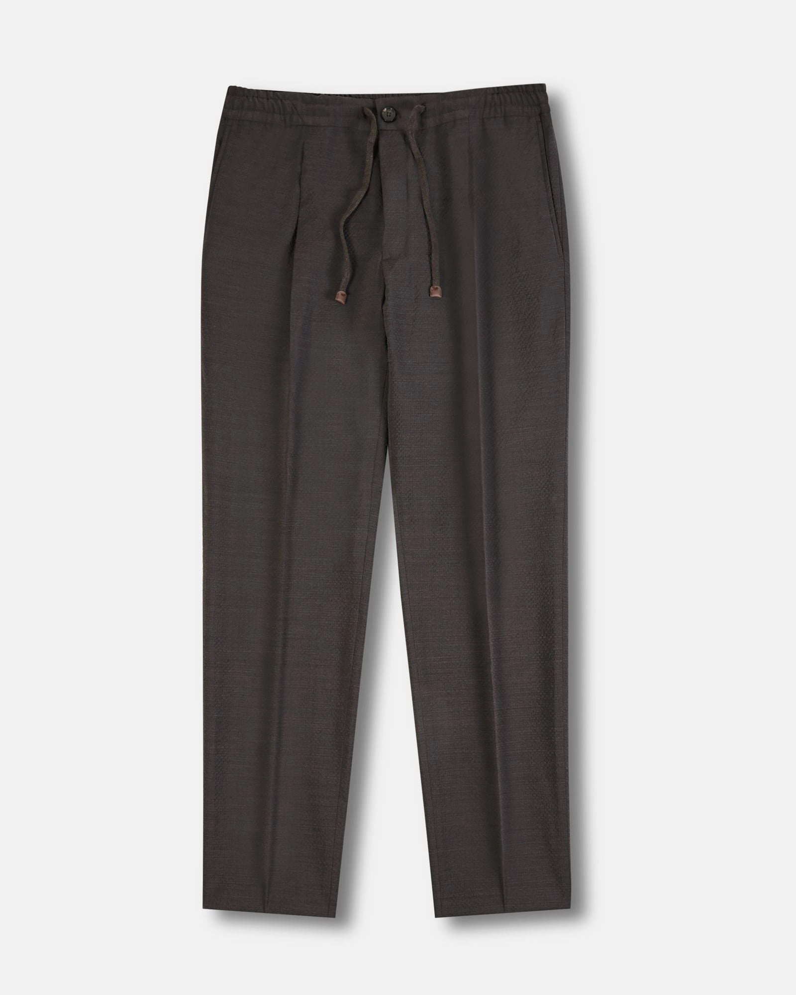 Tapered-fit wool seersucker trousers All Season Versatility