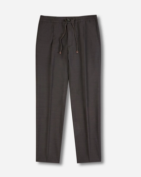 Tapered-fit wool seersucker trousers All Season Versatility