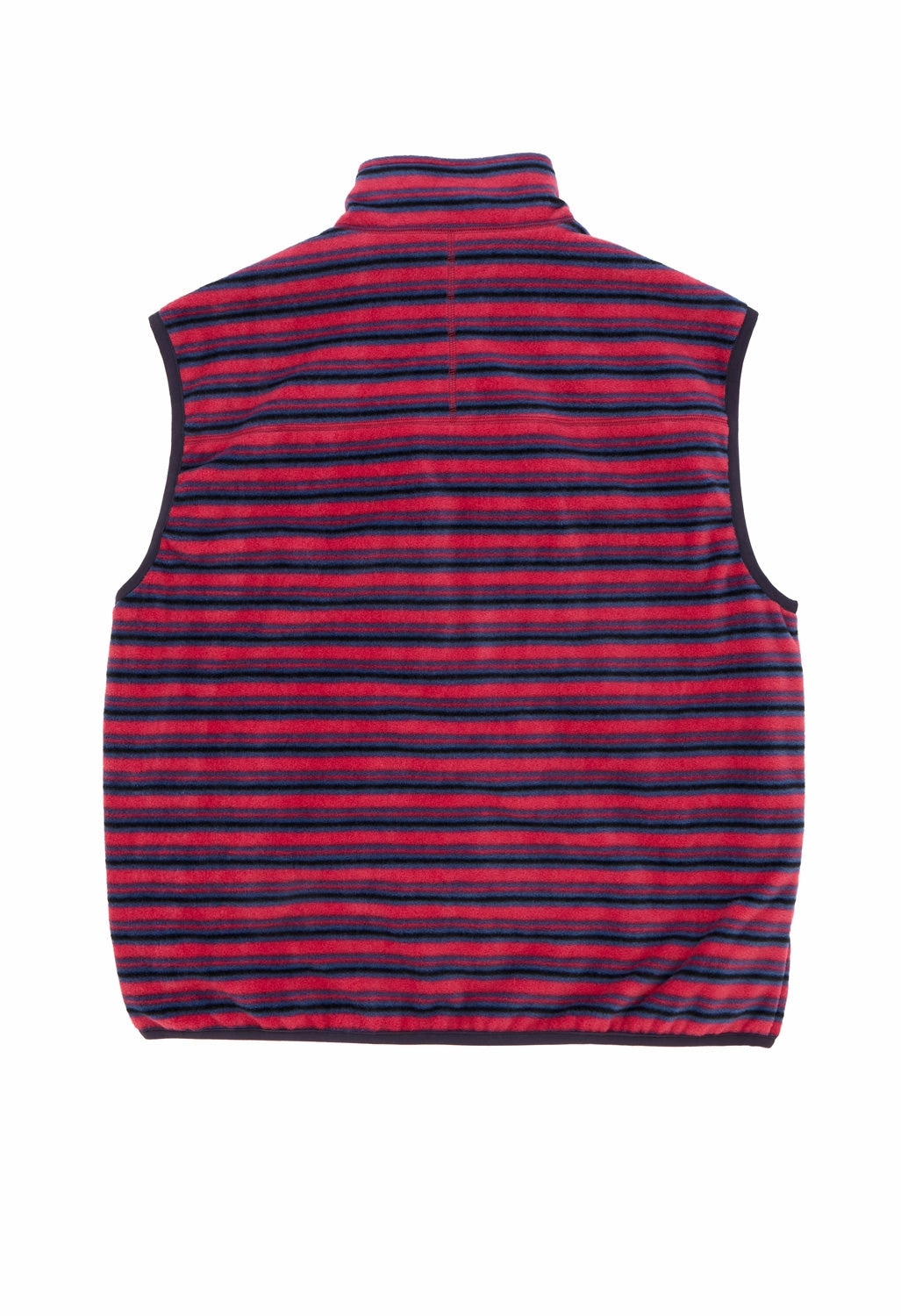 Hidden Ventilation Weatherproof Zipper Gramicci Men's Thermal Fleece Reversible Vest - Berry Stripe