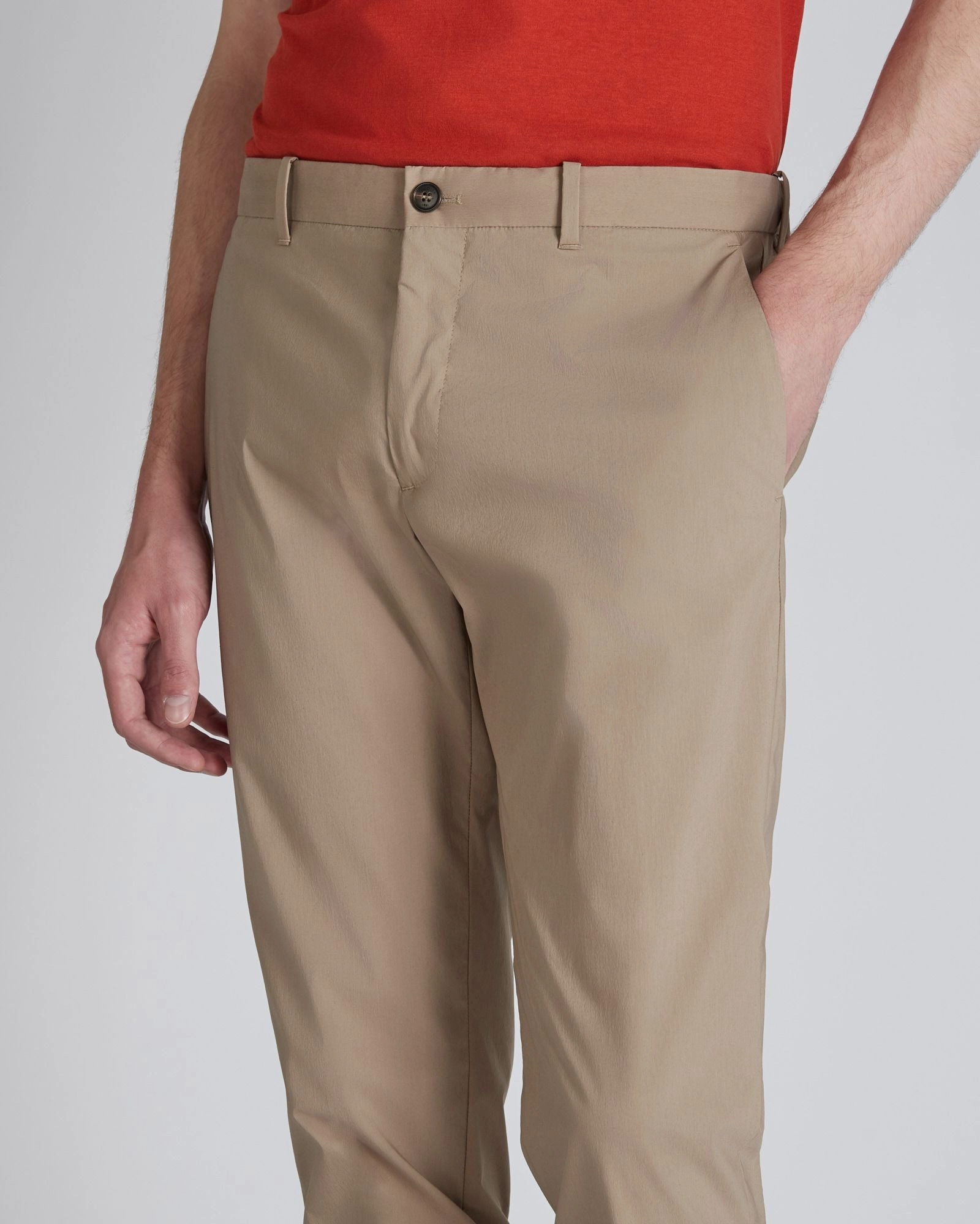 Technical fabric and cotton slim-fit trousers TailoredSilhouette