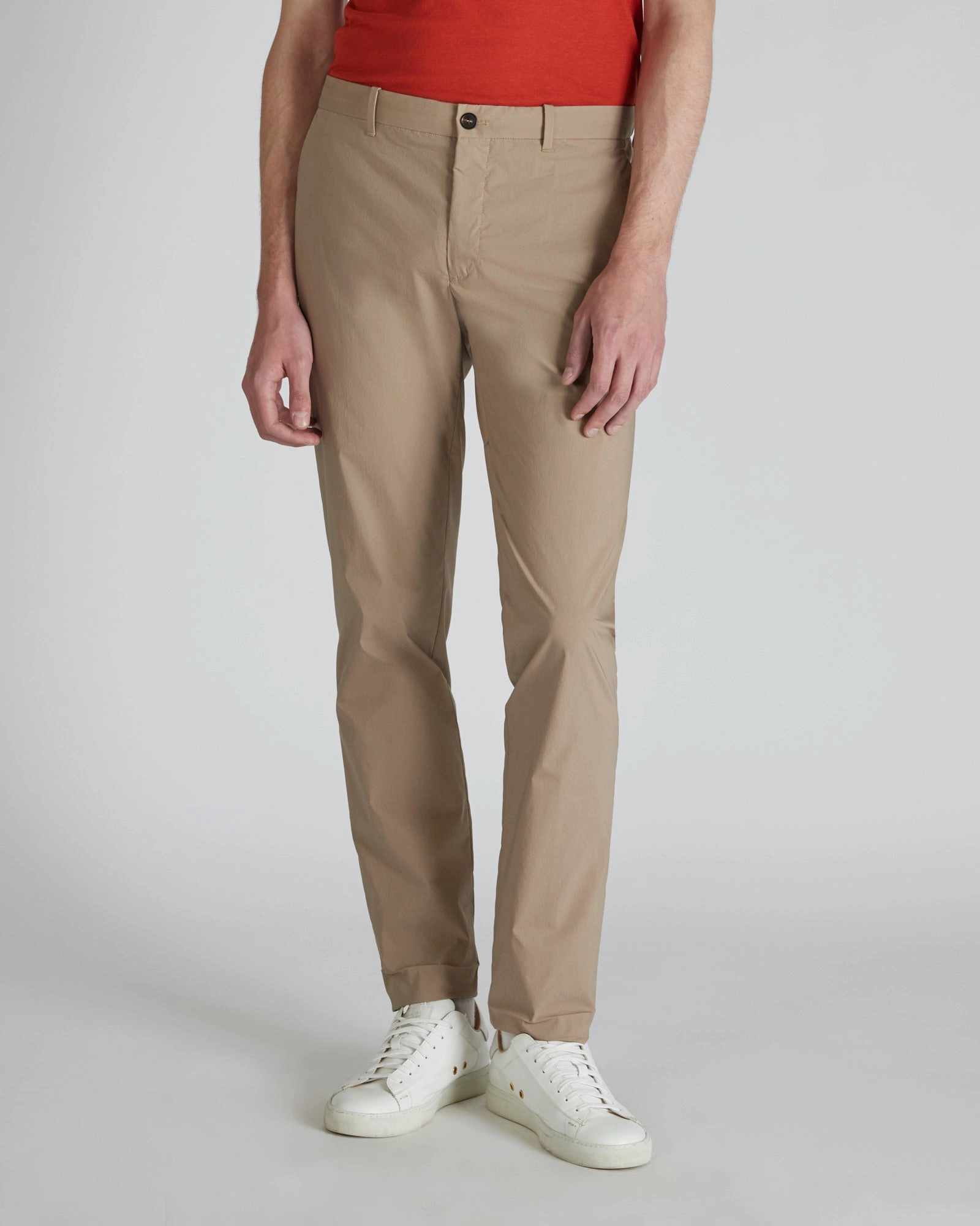 Technical fabric and cotton slim-fit trousers Work Essential